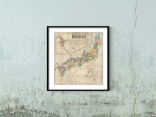 1875 Map of Japan | Meiji 8 | Monumental Japanese Map of Japan | Hokkaido | Ryuk picture