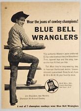 1957 Print Ad Blue Bell Wranglers Jeans Cowboy by Fence New York,NY picture