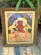 Antique Old Artist Tantra Goddess Kalika Nude Man Rare Oil Painting Canvas picture