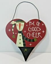Snowman Jingle Bell Heart Ornament 