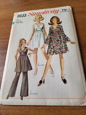 Vtg 60s  Simplicity 8033 Sewing  Pattern Dress/tunic/bell-bottoms SZ 12 Complete picture