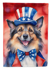 Belgian Tervuren Patriotic American Flag Canvas House Size DAC5655CHF picture