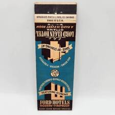 Vintage Matchbook Ford Hotels Lord Elgin Hotel Tax Canada 1940s Ottawa Ephemera  picture