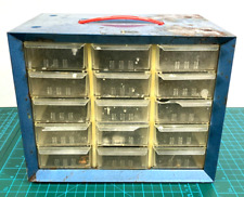 Vintage 15 Drawer Bin Hardware Tool Organizer Garage Storage metal Cabinet picture