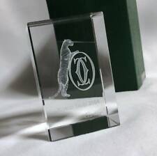 Genuine limited Cartier Panther cube type crystal paper weight From JPN F/S Rare picture