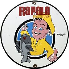 VINTAGE RAPALA TACKLE FISHING LURES PORCELAIN SIGN GAS OIL MERCURY OUTBOARD PENN picture