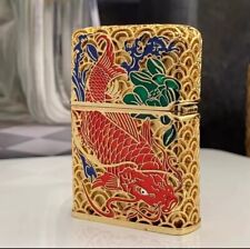 New Zippo oil Lighter carp gold with box picture
