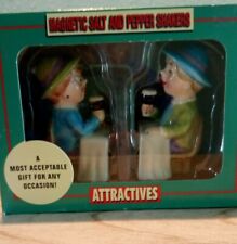 Attractives Whining Ladies Magnetic Ceramic Salt Pepper Shakers NIB picture