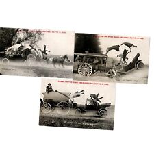 1915 Exaggerated 3 Postcard Sentinel Butte N.D. A.S Johnson Comic Car Crash picture