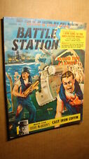 MEN'S ADVENTURE MAG - BATTLE STATION 1 *SOLID* 1961 CAST IRON COFFIN SEX AT SEA picture