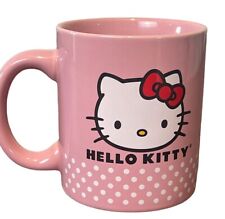 Vintage 2011 Vandor Sanrio Hello Kitty Pink Ceramic Coffee Mug Cup Polka Dots picture