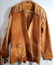 Antique Native American Hand Sewn Heavy Leather Jacket. Very Old Buckskin Jacket picture