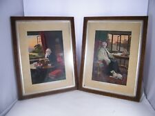 1920'S FRAMED PRINTS WHEN EVENING SHADOWS FALL / EVENING TIME SHALL BE LIGHT picture