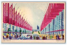 1933 Avenue Of Flags A Century Of Progress Chicago Illinois IL Vintage Postcard picture