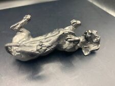 Vintage Pewter Dachshund Playing on Back Figurine picture