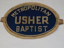 Scarce 1920's METROPOLITAN BAPTIST CHURCH USHER ARM BAND picture