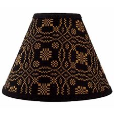 New Primitive Colonial Coverlet BLACK MUSTARD LOVER'S KNOT LAMP SHADE Clip 12