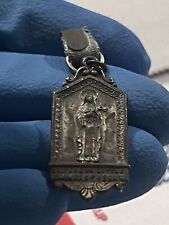 c1920s St Theresa Little Flower Of Jesus Charm Keychain Religious Silver? RARE picture