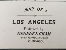 Vintage 1902 LOS ANGELES CALIFORNIA Map 11
