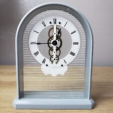 Junghans German Clock Vintage Blue Quartz Skeleton White Stripes Antique picture