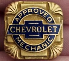 Vintage 1940's Approved Chevrolet Mechanic Lapel Button Pin picture