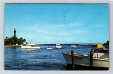 Pompano Beach FL- Florida, Charter Boats, Antique, Vintage c1960 Postcard picture