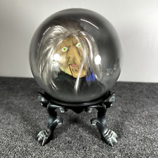 Vintage Halloween Crystal Ball Spirit Head Animated Witch Gemmy Tested Works picture