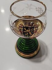 Vintage HEIDELBERG GERMANY Large MUSICAL GREEN Goblet Gold Stem picture