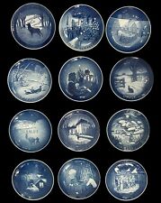 VTG B&G Copenhagen 7” Blue Christmas Plates Dated 1960-1987 Lot Of 12 Denmark picture