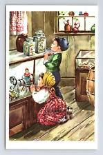 Children in Toy Store Boy & Girl Postcard picture