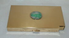 VOLUPTE Gold Metal Compact Case W/ Mirror Powder & Cigarette, Lipstick w/JADE  picture
