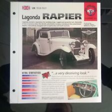 Imp 1934-37 Lagonda Rapier hot rod information brochure hot cars pre war car picture