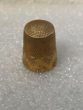Antique 14K Gold Thimble Ornate Engraving RARE with Display Box Orig Receipt picture