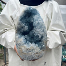 5.6lb Large Natural Blue Celestite Crystal Geode Quartz Cluster Mineral Specime picture
