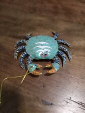 Multi Color Cloisonne Articulated Crab Metal Christmas Tree Ornament 4 inch -... picture