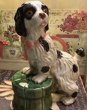 Staffordshire Dog~King Charles Spaniel~Standing On A Stand~11.25”H~Heavy/Quality picture
