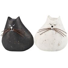 Primitives by Kathy Kitten Sitter Set 2 Rustic Chippy Cat Lover Gift Vintage Loo picture