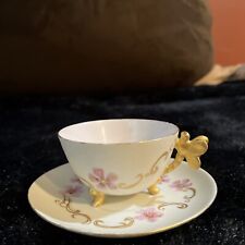 ANTIQUE 1890'S LIMOGES FRANCE DRAGONFLY  HANDLE TEA CUP picture
