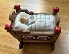 Vintage West German Baby In Cradle, Rock A Bye Baby Musical, FX 254 - 1970 Mapsa picture
