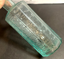 Antique 1890's Atwoods Jaundice Bitters Bottle Aqua 6