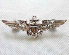 WW2 WWII U.S.Navy-Marines Pilot AVIATOR WINGS PIN BADGE Silver-US196 picture