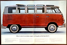 Volkswagen Bus Station Wagon Original 1964 Centerfold Vintage Print Ad Wall Art picture