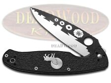 David Yellowhorse Spyderco Resilience Liner Lock Knife Howling Wolf Black G-10 picture