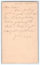 Tipton Iowa IA Stanwood IA Postal Card Letter to Sister 1888 Antique picture