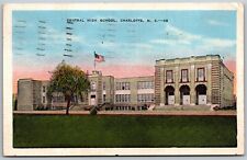 Vtg Charlotte North Carolina NC Central High School 1930s View Linen Postcard picture
