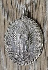 STERLING Vintage Our Lady of Guadalupe 1802 Medal Nonfecit Taliter Omninationi picture