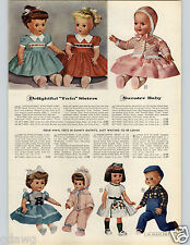1957 PAPER AD Doll Dewdrop Linda Sunny Tears Cry Twin Sisters Twinkle So Wee picture