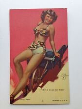 Vintage Pinup Girl Picture Mutoscope Card by Zoe Mozert Brunette Farmer Girl picture