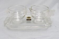 Walther Glas Liebenstern Crystal Glass Cream Sugar & Tray Set West Germany Vtg picture