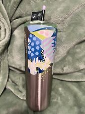 NWT Starbucks Summer 2024 Canna Lily Butterfly Silver SS Venti Hot/Cold Tumbler picture